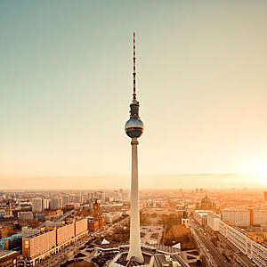 Cityscape of Berlin, Alexanderplatz, TV Tower (Fernsehturm)